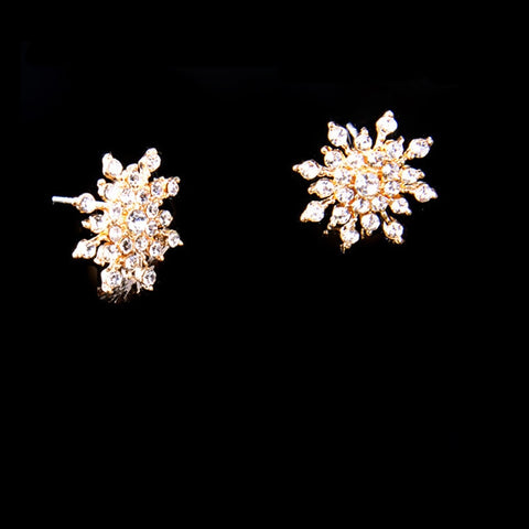 Crystal Snow Flake Bijoux Statement Stud Earrings